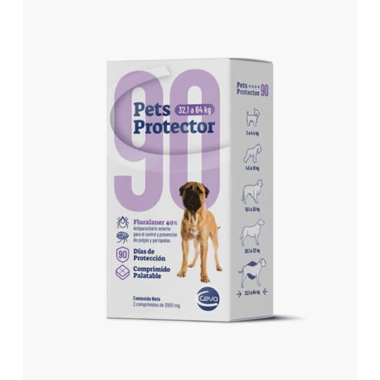 PETS PROTECTOR 90 PERRO de 32.1 a 64 Kgs x 2 comp