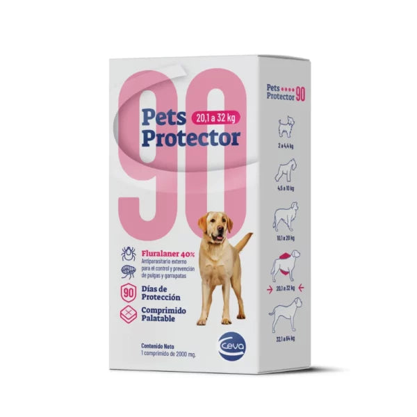 PETS PROTECTOR 90 PERRO de 32.1 a 64 Kgs x 2 comp
