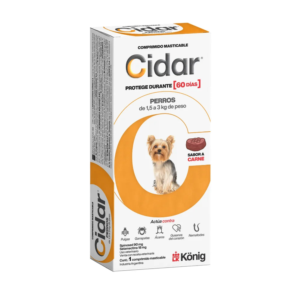 CIDAR PERROS 1.5 a 3 Kgs x 1 comp